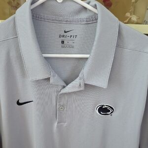 Nike Dri-FIT Gray Men's Polo Shirt Penn State Logo